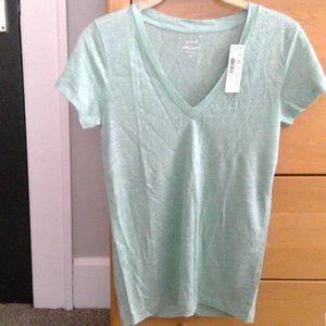 J. Crew 100% Linen Women's Green T-Shirt; XS